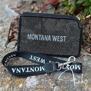 Montana West Black Embellished Wristlet